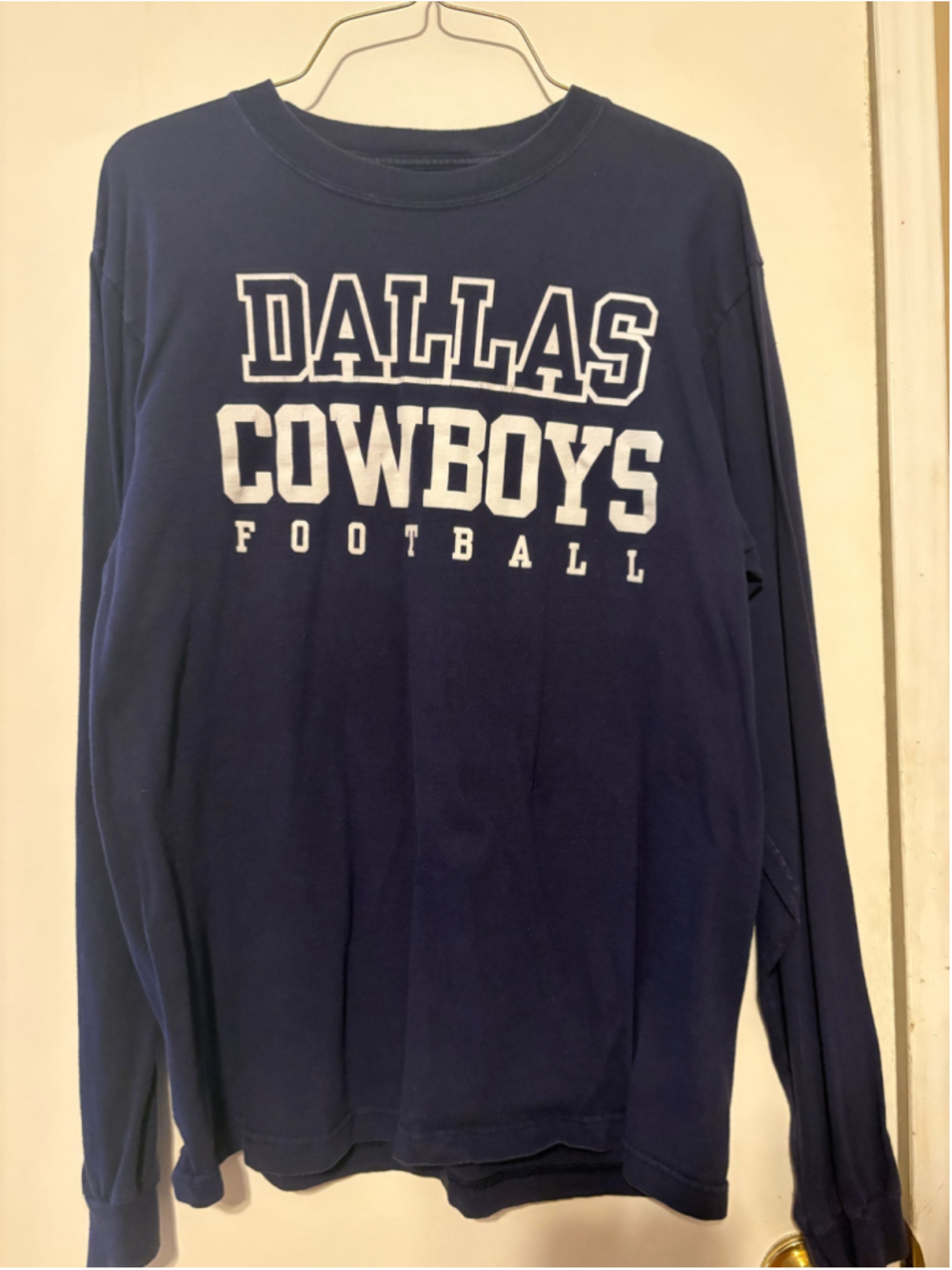 Men's Cowboys Team Apparel Navy Blue Long Sleeve Tee M